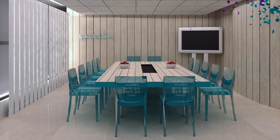 visualizacion 3d sala de reuniones